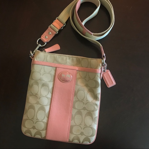 Coach Crossbody Bag Pink Khaki - Picture 2 of 6